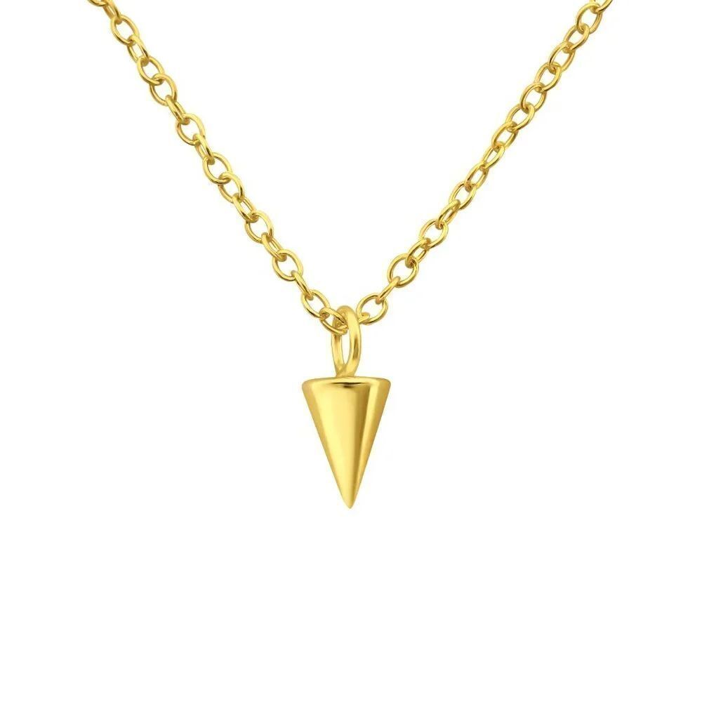 14k Gold Vermeil Spike Pendant Necklace